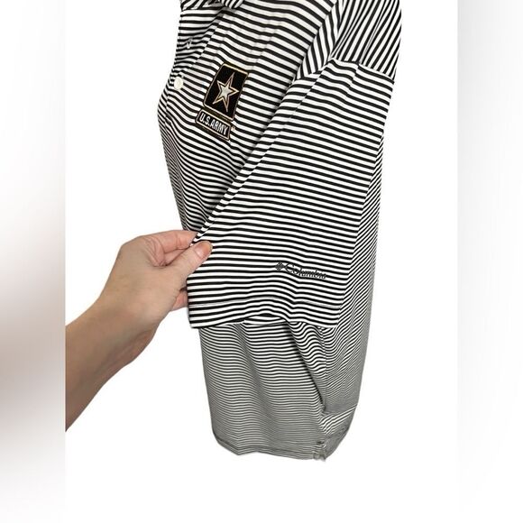 Columbia golf polo black and white stripes US ARMY embroidered logo large men - Picture 10 of 10